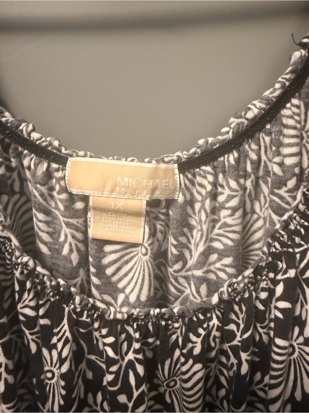MICHAEL Michael Kors Black and White Floral Knee Length Dress 1X - Picture 2 of 6